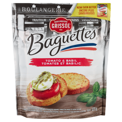 Grissol Boulangerie Grissol Baguettes Tomates & basilic 120 g, 2,08 $/100g