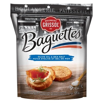 Grissol Boulangerie Grissol Baguettes Huile d’olive et sel de mer 120 g, 2,08 $/100g