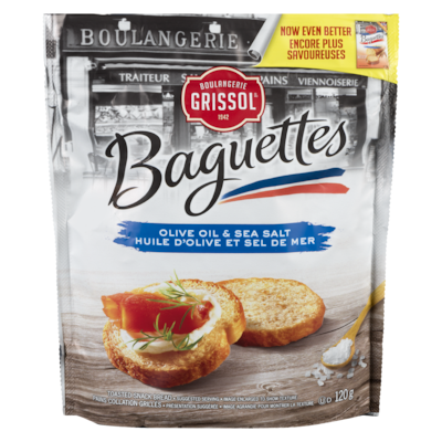 Grissol Boulangerie Grissol Baguettes Huile d’olive et sel de mer 120 g, 2,92 $/100g
