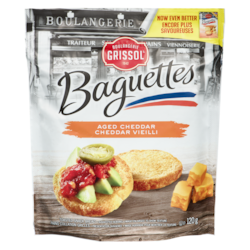 Grissol Baguettes Aged Cheddar 120 g, $2.49/100g