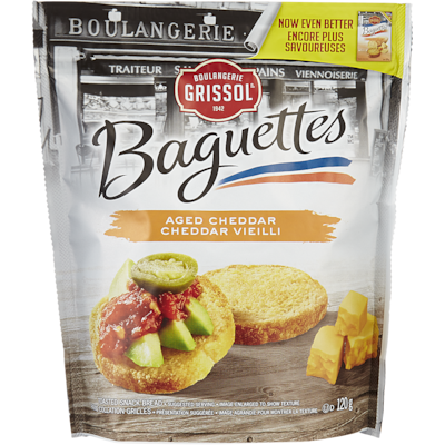 Grissol Boulangerie Grissol Baguettes Cheddar vieilli 120 g, 2,50 $/100g