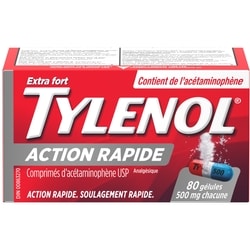 Tylenol Gélules, 500 mg 80 ea, 0,19 $/1ch