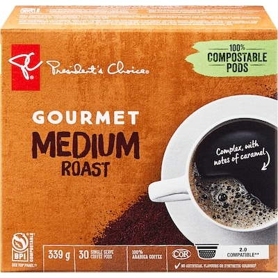 President's Choice Gourmet Medium Roast Single Serve Coffee Pods 30 ea, $0.77/1ea