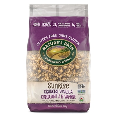 Nature’s Path Céréales biologiques Croquant à la vanille Sunrise 675 g, 1,38 $/100g
