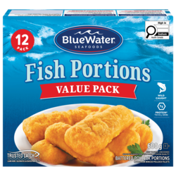 BlueWater Seafoods Value Pack Portions 600 g, $1.50/100g
