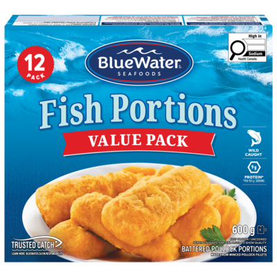 BlueWater Seafoods Value Pack Portions 600 g, $1.67/100g