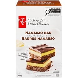 le Choix du Président Barres Nanaimo, mélange à dessert 740 g, 1,22 $/100g