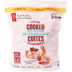President's Choice Peeled Cooked Pacific White Shrimp Club Size 1.5 kg, $2.40/100g
