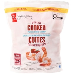 le Choix du Président Crevettes blanches du Pacifique cuites, format club 1.5 kg, 2,33 $/100g