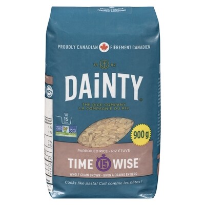 Dainty Time Wise Brown Parboiled Rice 900 g, $0.61/100g