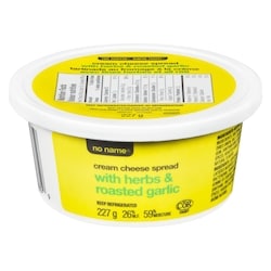 No Name Cream Cheese Spread with Herbs & Roasted Garlic 227 g, $1.32/100g