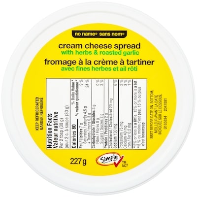 Fromage à la crème à tartiner avec fines herbes et ail rôti
