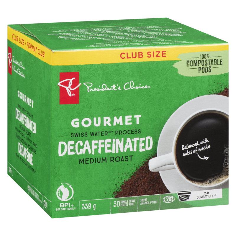 Gourmet Swiss Water Process Decaffeinated Medium Roast Single Serve Coffee Pods