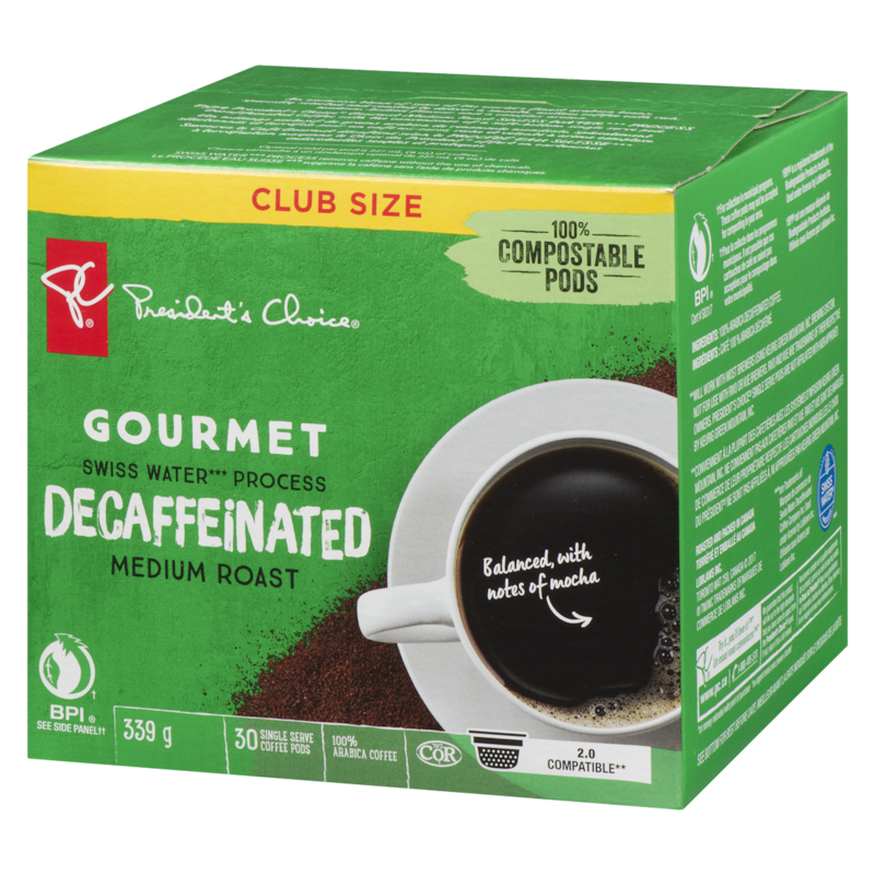 Gourmet Swiss Water Process Decaffeinated Medium Roast Single Serve Coffee Pods