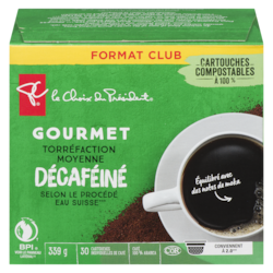 le Choix du Président Cartouches individuelles de café décaféiné à la méthode Swiss Water torréfaction moyenne à Gourmet 30 ea, 0,77 $/1ch