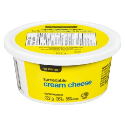 No Name Cream Cheese Spread  227 g, $1.32/100g