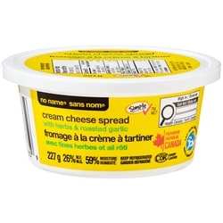 Sans Nom Tartinade au fromage à la crème 227 g, 1,32 $/100g