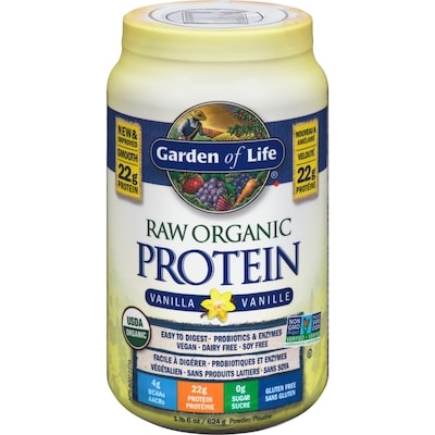 Garden of Life Raw Organic Vanilla Protein Powder 624 g, $8.81/100g