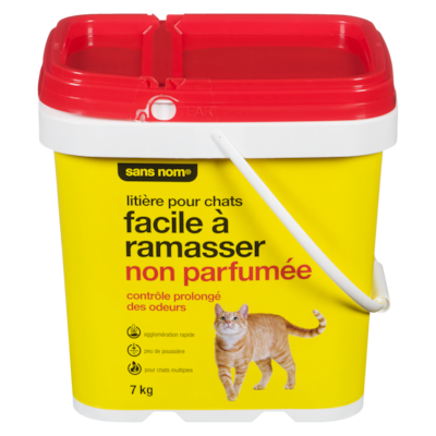 Sans Nom Litière pour chats facile à ramasser contrôle prolongé des odeurs, non parfumée  7 kg, 0,14 $/100g