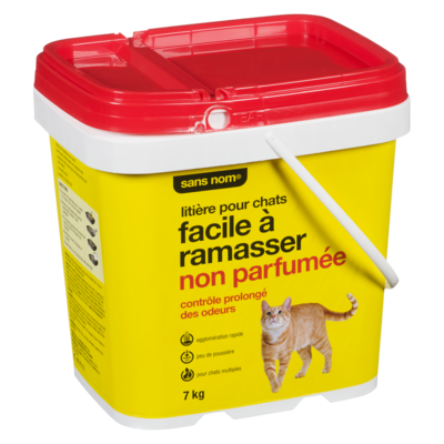 Litière pour chats facile à ramasser contrôle prolongé des odeurs, non parfumée 