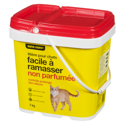 Litière pour chats facile à ramasser contrôle prolongé des odeurs, non parfumée 