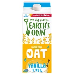 Earth's Own Gluten-Free Vanilla Oat Milk Alternative 1.75 l, $0.26/100ml