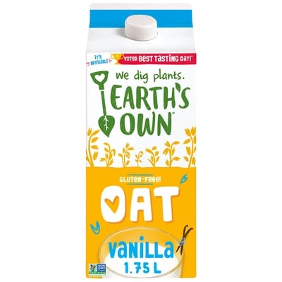 Earth's Own Gluten-Free Vanilla Oat Milk Alternative 1.75 l, $0.23/100ml