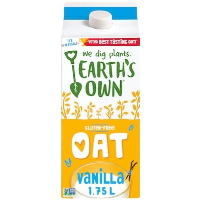 Earth's Own Gluten-Free Vanilla Oat Milk Alternative 1.75 l, $0.21/100ml