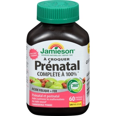 Jamieson Multivitamine Prénatale à Croquer Complète à 100 % 60 ea, 0,45 $/1ch