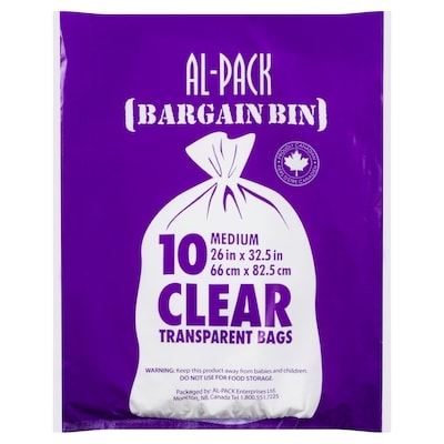 Al-Pack Edium Clear Transparent Bags (66 Cm X 82.5 Cm) 10 ea, $0.15/1ea