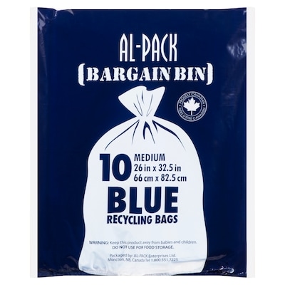 Al-Pack Edium Blue Recycling Bags (66 Cm X 82.5 Cm) 10 ea, $0.15/1ea