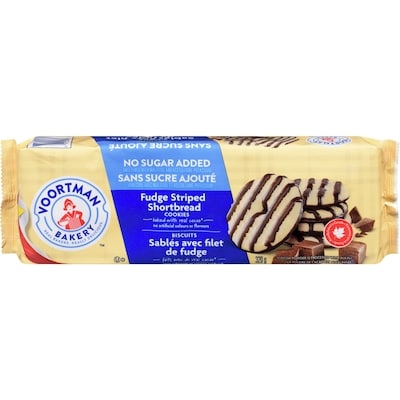 Voortman No Sugar Added Fudge Striped Shortbread Cookies 320 g, $1.25/100g
