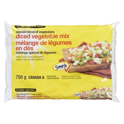 No Name Diced Vegetable Mix 750 g, $0.47/100g