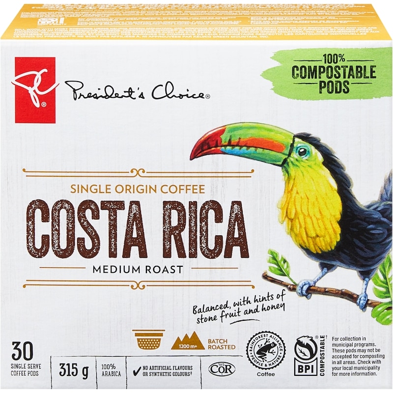 Costa Rica Single Origin Medium Roast Single Serve Coffee Pods