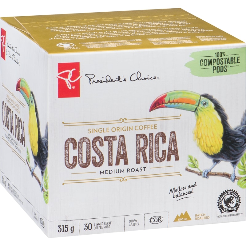 Costa Rica Single Origin Medium Roast Single Serve Coffee Pods