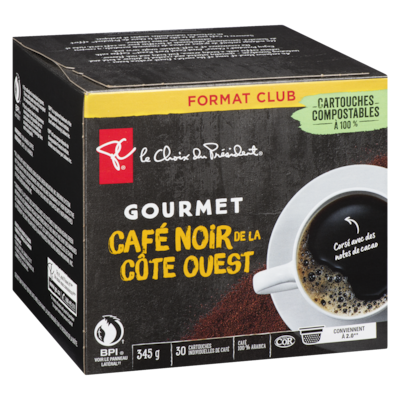 Cartouches individuelles de café noir K-Cup de la côte Ouest Gourmet