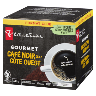 Cartouches individuelles de café noir K-Cup de la côte Ouest Gourmet
