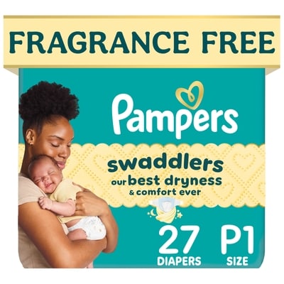 Pampers Swaddlers Diapers, Size P1, 27 Count 27 ea, $0.63/1ea