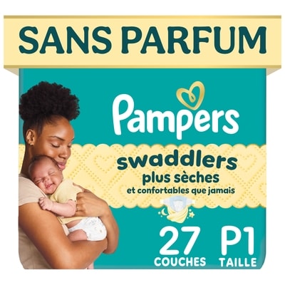 Pampers Couches Swaddlers, taille P, 27 unités 27 ea, 0,52 $/1ch