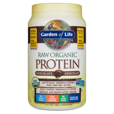 Garden of Life Raw Organic Poudre Protein Chocolat 664 g, 8,28 $/100g