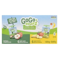 GoGo squeez Squeeze, Apple/Banana - 12x90.0 g | No Frills Online