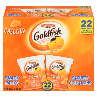 Pepperidge Farm Goldfish  Cheddar 22 Pack 616 g, $1.78/100g