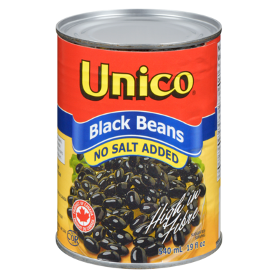Unico Black Beans, No Salt Added 540 ml, $0.37/100ml