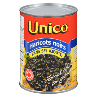 Unico Haricots noirs, sans sel ajouté 540 ml, 0,37 $/100ml
