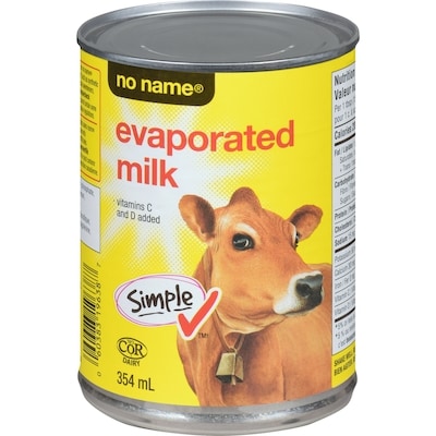No Name Evaporated Milk 354 ml, $0.71/100ml