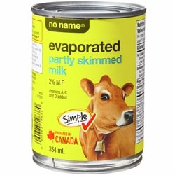 Sans Nom Lait évaporé partiellement écrémé 354 ml, 0,51 $/100ml