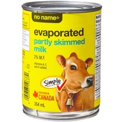 Sans Nom Lait évaporé partiellement écrémé 354 ml, 0,56 $/100ml