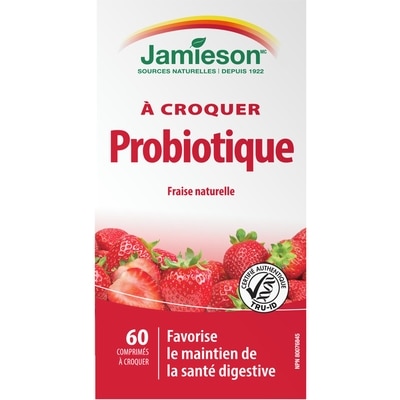 Jamieson Probiotique à Croquer - Fraise Naturelle 60 ea, 0,20 $/1ch