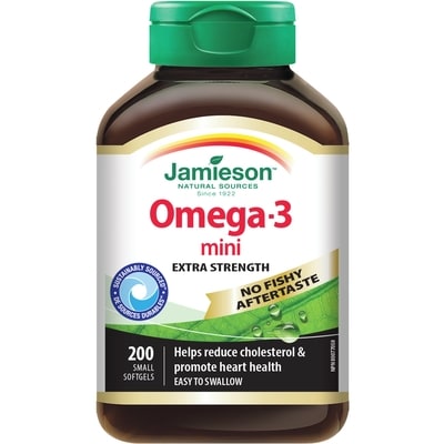 Jamieson No Fishy Aftertaste Extra Strength Omega-3 Mini 200 ea, $0.14/1ea