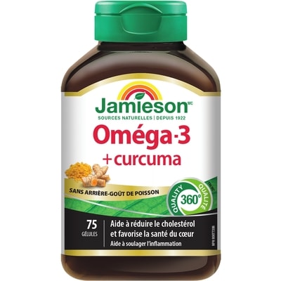 Jamieson Oméga-et curcuma - Sans arrière-goût de poisson 75 ea, 0,30 $/1ch